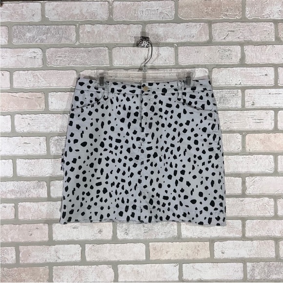 ATM Cheetah Print Mini Skirt in Pale Silver Combo in Leopard Size 10 - Picture 5 of 7